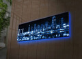 Tablou decorativ cu lumina LED, 3090DACT-6, PÂNZĂ 100% PIELE ÎNTOARSĂ / Dimensiune: 30 x 90 cm / Cadru: 100% lemn (Grosime: 3 cm) / Lumini LED pe spate / Alimentat de 1 baterie de 9 volți / Buton pornit/oprit, Multicolor