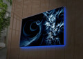Tablou decorativ cu lumina LED, 4570DACT-37, PÂNZĂ 100% PIELE ÎNTOARSĂ / Dimensiuni: 45 x 70 cm / Cadru: 100% lemn (Grosime: 3 cm) / Lumini LED pe spate / Alimentat de 1 baterie de 9 volți / Buton pornit/oprit, Multicolor