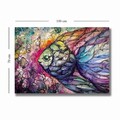 Tablou decorativ, 701002021C-016, PÂNZĂ 100% PIELE ÎNTOARSĂ / Rama: 100% LEMN (Grosime: 2,8 cm) / Dimensiune: 70 x 100 cm, Multicolor