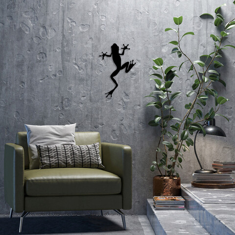 Decoratiune de perete, Frog, Dimensiune: 28 x 42 cm, Negru