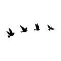 Decoratiune de perete, Pigeons, 18 x 20 cm, Negru