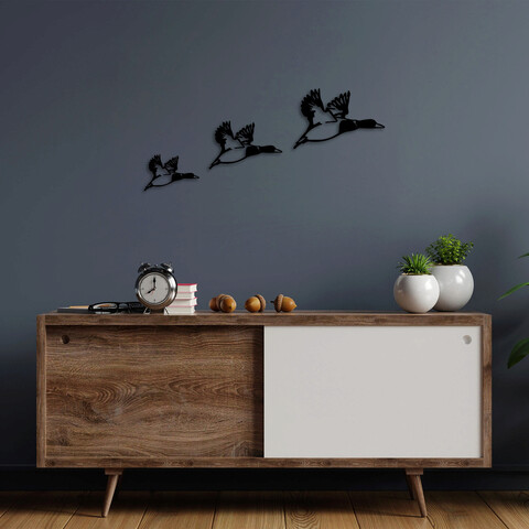 Decoratiune de perete, Ducks, Dimensiune: 11 x 16 cm (1 bucată), Negru