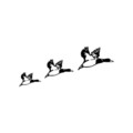 Decoratiune de perete, Ducks, Dimensiune: 11 x 16 cm (1 bucată), Negru