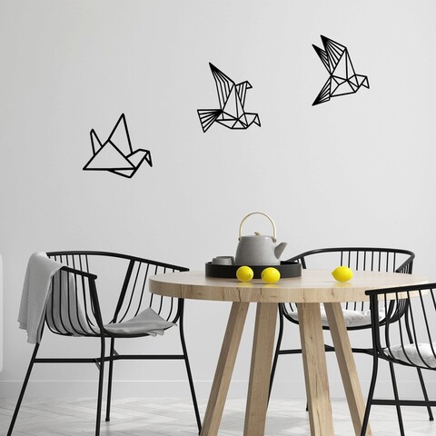 Decoratiune de perete, Oragami, 26 x 32 cm, Negru