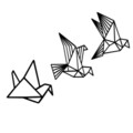 Decoratiune de perete, Oragami, 26 x 32 cm, Negru