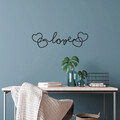 Decoratiune de perete, Love, Metal, 70 x 19 cm, Negru