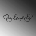 Decoratiune de perete, Love, Metal, 70 x 19 cm, Negru