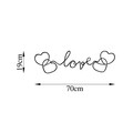 Decoratiune de perete, Love, Metal, 70 x 19 cm, Negru