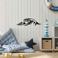 Decoratiune de perete, Wave, Metal, 70 x 20 cm, Negru