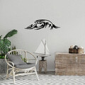 Decoratiune de perete, Wave, Metal, 70 x 20 cm, Negru