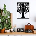 Decoratiune de perete, Ağaç 9, Lemn, Dimensiune: 51 x 65 cm, Negru