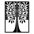 Decoratiune de perete, Ağaç 9, Lemn, Dimensiune: 51 x 65 cm, Negru