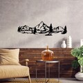 Decoratiune de perete, Landscape 4, Metal, 70 x 20 cm, Negru