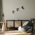 Decoratiune de perete, Swallows, Metal, 21 x 27 cm, Negru