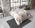 Lenjerie de pat dubla Satin Olivia touch Pink, Dreamhouse, 3 piese, 200x220 cm, bumbac satinat, multicolora