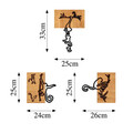 Decoratiune de perete, Naughty Monkeys, 50% lemn/50% metal, No 1: 24 x 3 x 25 cm, Nuc negru