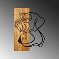 Decoratiune de perete, Mr.Dog, 50% lemn/50% metal, Dimensiune: 35 x 3 x 50 cm, Negru / Nuc deschis