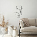 Decoratiune de perete, Book Reading, Metal, Dimensiune: 43 x 70 cm, Negru