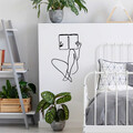 Decoratiune de perete, Book Reading, Metal, Dimensiune: 43 x 70 cm, Negru