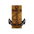 Decoratiune de perete, Anchor, 50% lemn/50% metal, Dimensiune: 41 x 58 cm, Nuc / Negru