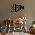 Decoratiune de perete, Love 4, Metal, Dimensiune: 68 x 42 cm, Negru
