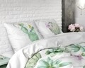 Lenjerie de pat dubla Cactina Green , Sleeptime, 3 piese, 200x220 cm, bumbac, multicolora