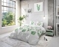 Lenjerie de pat dubla Cactina Green , Sleeptime, 3 piese, 200x220 cm, bumbac, multicolora