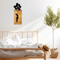 Decoratiune de perete, Chıld And Balloons, 50% lemn/50% metal, 30 x 86 cm, Negru