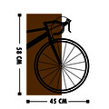 Decoratiune de perete, Bisiklet, 50% lemn/50% metal, Dimensiune: 45 x 58 cm, Nuc / Negru