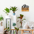 Decoratiune de perete, Cactus, 50% lemn/50% metal , Dimensiune: 58 x 56 x 3 cm, Negru