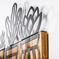 Decoratiune de perete, Cactus, 50% lemn/50% metal , Dimensiune: 58 x 56 x 3 cm, Negru
