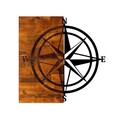 Decoratiune de perete, Pusula, 50% lemn/50% metal, Dimensiune: 58 x 58 cm, Nuc / Negru