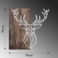 Decoratiune de perete, Deer1, Dimensiune: 56 x 58 cm, Nuc / Argint