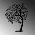 Decoratiune de perete, Lonely Tree, Metal, Dimensiune: 56 x 70 cm, Negru