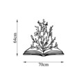 Decoratiune de perete, Flower In Book, Metal, Dimensiune: 70 x 64 cm, Negru