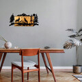 Decoratiune de perete, Wolves, 50% lemn/50% metal, Dimensiune: 88 x 39 x 3 cm, Negru
