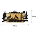 Decoratiune de perete, Wolves, 50% lemn/50% metal, Dimensiune: 88 x 39 x 3 cm, Negru