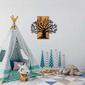 Decoratiune de perete, Monumental Tree, 50% lemn/50% metal, Dimensiune: 67 x 58 cm, Nuc / Negru