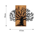 Decoratiune de perete, Monumental Tree, 50% lemn/50% metal, Dimensiune: 67 x 58 cm, Nuc / Negru