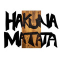 Decoratiune de perete, Hakuna Matata 5, Lemn/metal, Dimensiune: 77 x 3 x 58, Negru / Nuc deschis