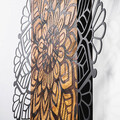Decoratiune de perete, Mandala 2, 50% lemn/50% metal, Dimensiune: 58 x 58 x 3 cm, Negru