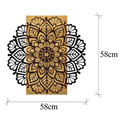 Decoratiune de perete, Mandala 2, 50% lemn/50% metal, Dimensiune: 58 x 58 x 3 cm, Negru