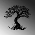 Decoratiune de perete, Monumental Tree 12, Metal, Dimensiune: 73 x 70 cm, Negru