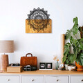 Decoratiune de perete, Mandala 4, 50% lemn/50% metal, Dimensiune: 59 x 58 x 3 cm, Negru