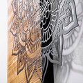 Decoratiune de perete, Mandala 4, 50% lemn/50% metal, Dimensiune: 59 x 58 x 3 cm, Negru