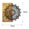 Decoratiune de perete, Mandala 4, 50% lemn/50% metal, Dimensiune: 59 x 58 x 3 cm, Negru