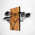 Decoratiune de perete, Acacia Tree, 50% lemn/50% metal, Dimensiune: 144 x 3 x 70 cm, Nuc negru