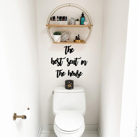Decoratiune de perete, The Best Seat İn The House, Dimensiunea: 17 x 15 cm, Negru