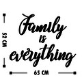 Decoratiune de perete, Family Is Everything, „Familie” Dimensiune: 46 x 25 cm, Negru