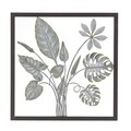 Tablou decorativ Leaves, InArt, 51x2.5x51 cm, metal, argintiu